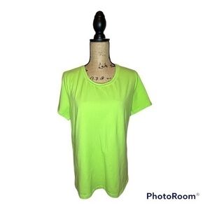 2 for $15 Kim Rogers Women’s Sort Sleeves Shirt Neon Green Size XL
